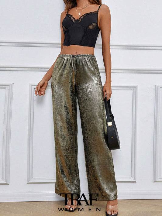 AS | Traf Metalické kalhoty pro ženy