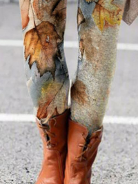 AS | Kalhoty s potiskem listů pro volný čas