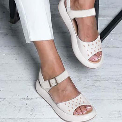 AS | Ortopedické ploché sandály Peep Toe