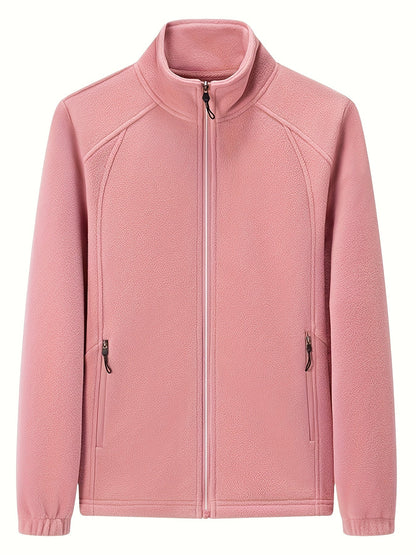 AS | Plyšová dámská outdoorová bunda se stojáčkem a dlouhými rukávy