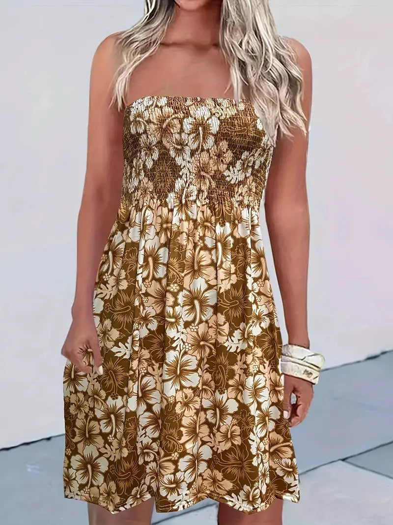 AS | Elegantní letní šaty s modrým květinovým potiskem