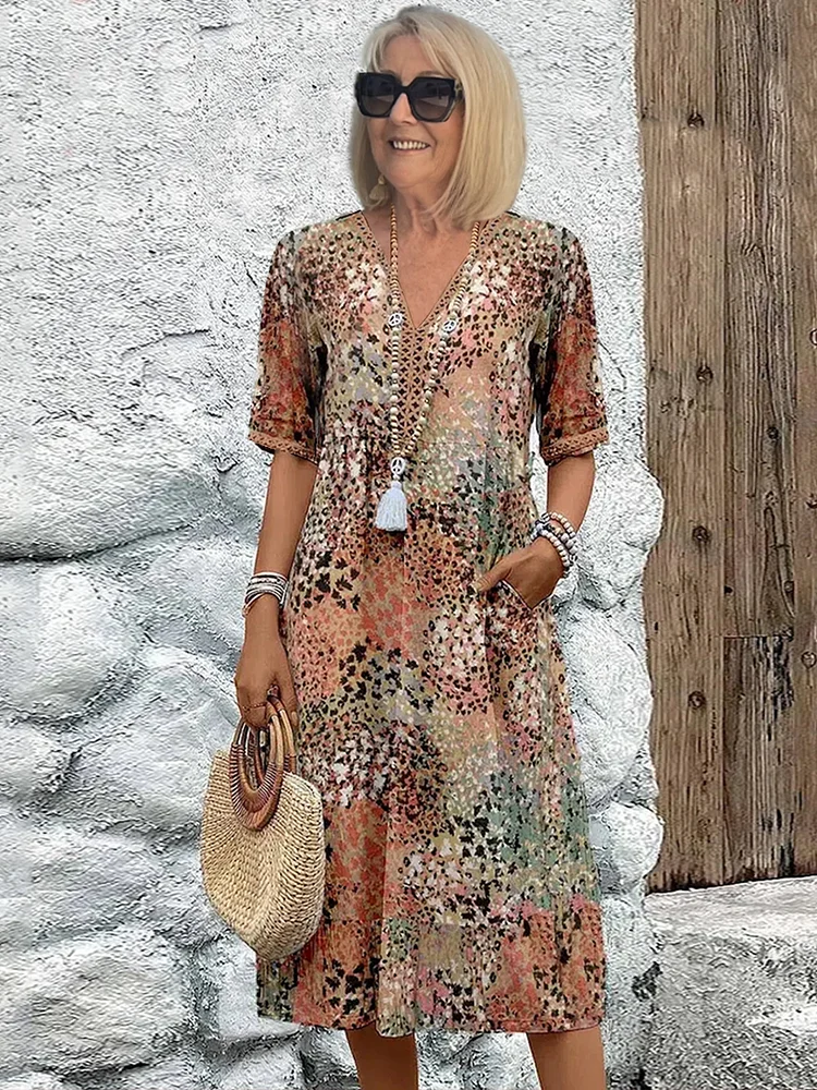 AB | Lichotivé midi šaty pro ostrovní eleganci bez námahy