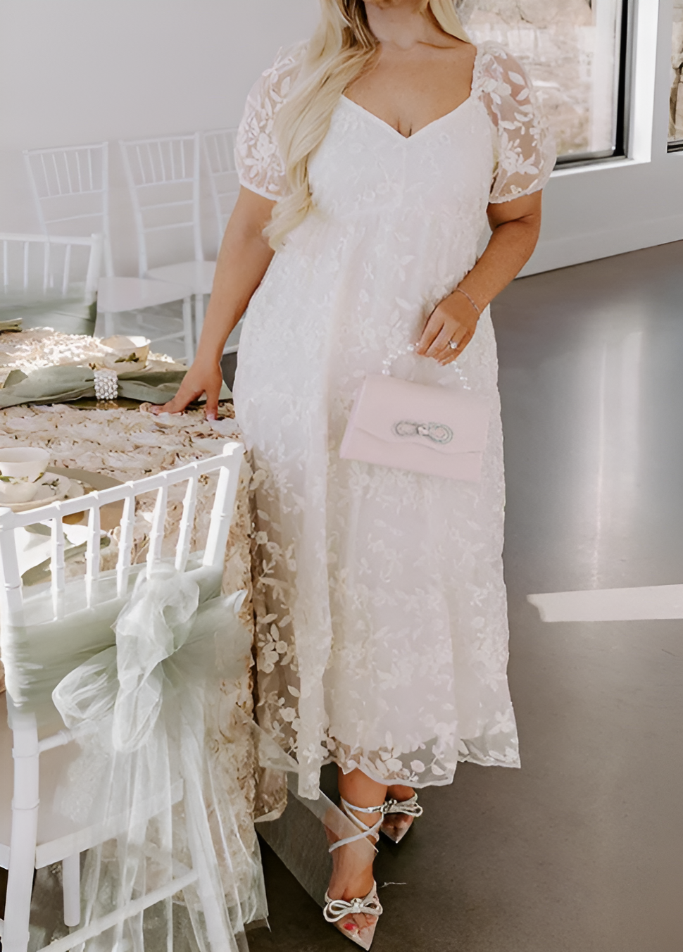 AS | Éterická melodie Vyšívané midi kalhoty