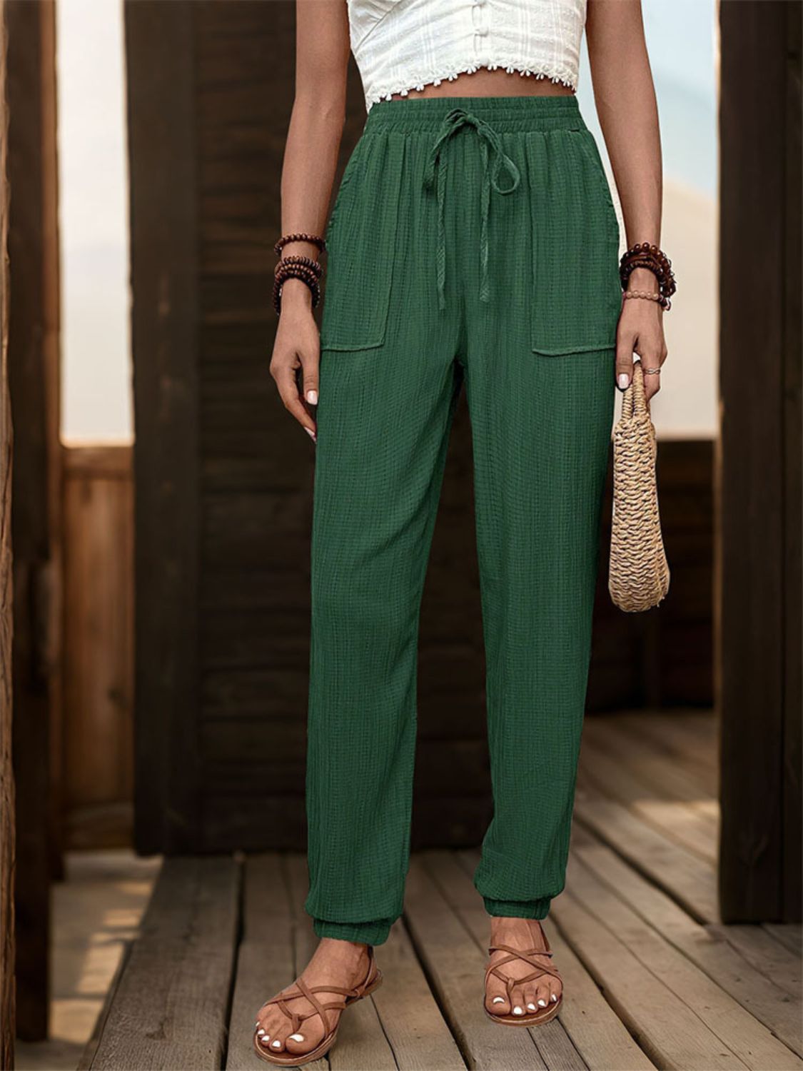 AS | Texturované běžecké kalhoty s vysokým pasem