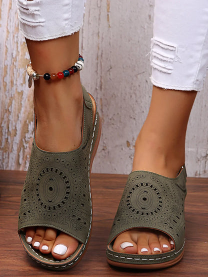 AS | etnický vzor beaten dutý suchý zip Retro sandály