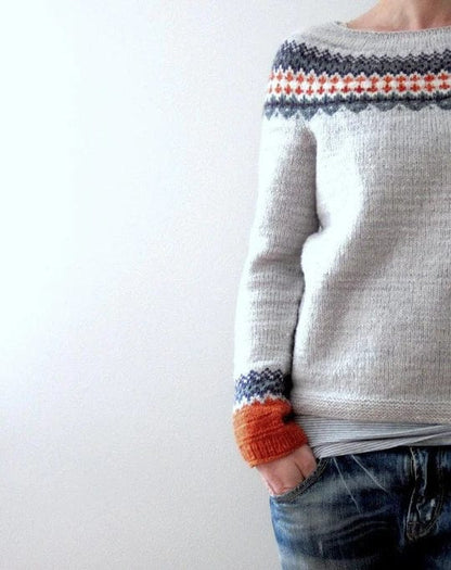 AS | Šedý svetr v boho stylu