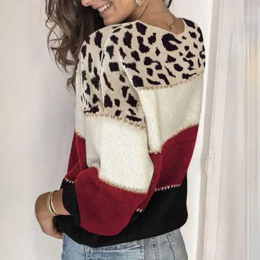 AS | Elegantní svetr s leopardím potiskem