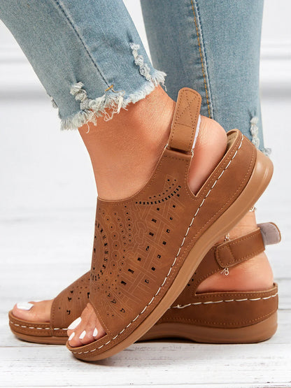 AS | etnický vzor beaten dutý suchý zip Retro sandály