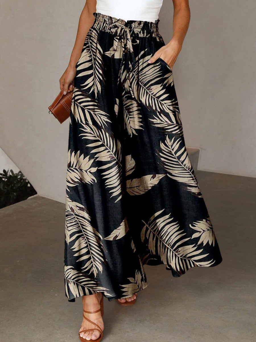 AS | Oblíbené kalhoty s potiskem rostlin a bočními kapsami