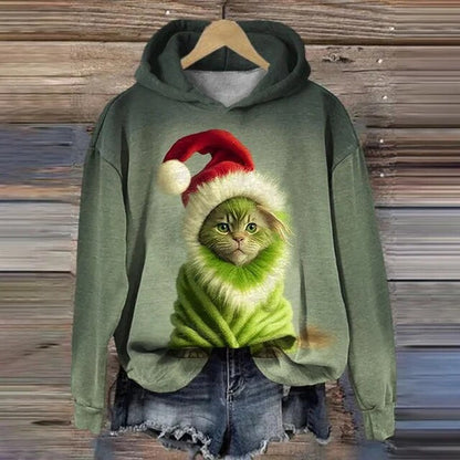 AS | Ležérní mikina se stylovým potiskem kočky