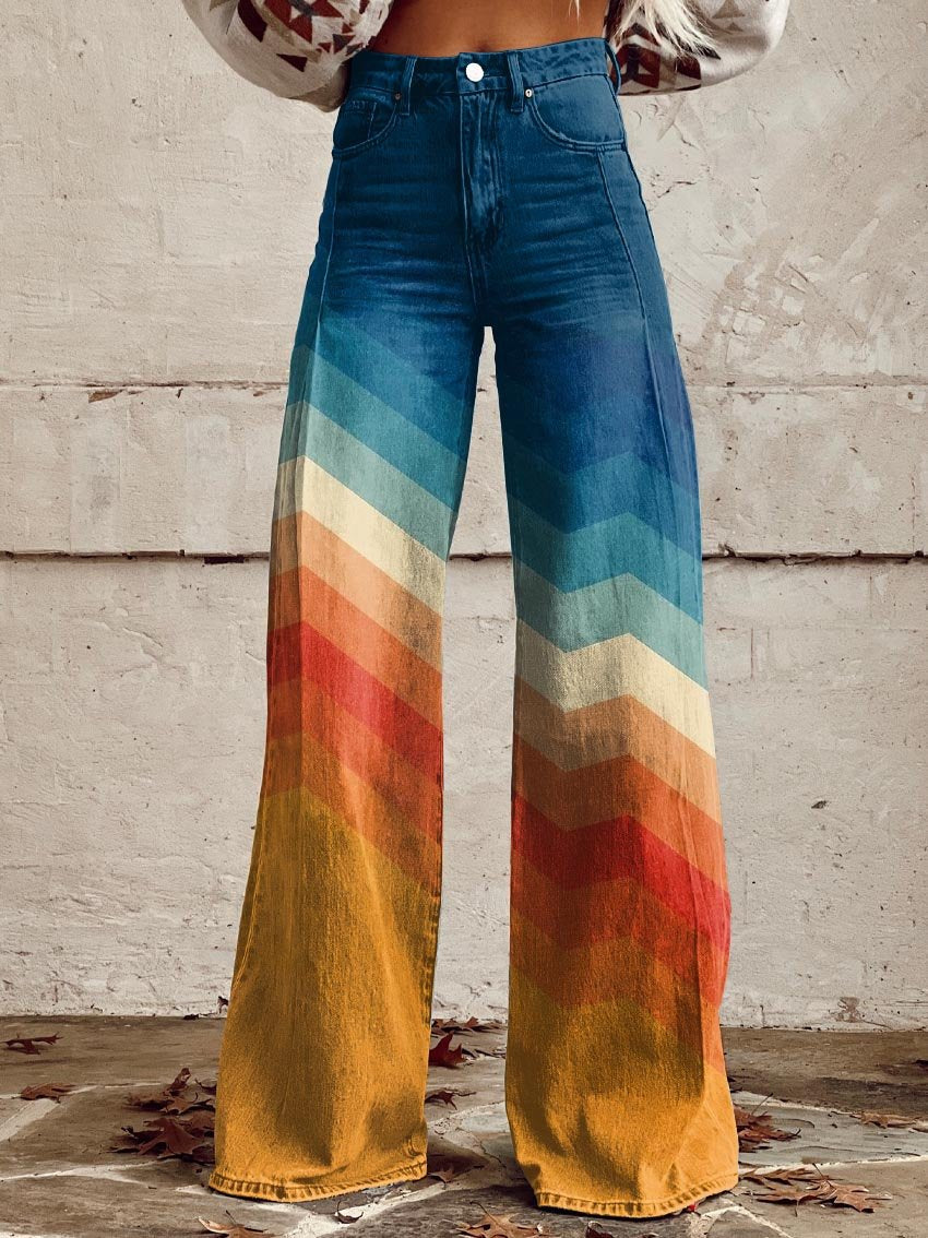 AS | BellaStyle™ Trendy široké duhové kalhoty pro každou příležitost!