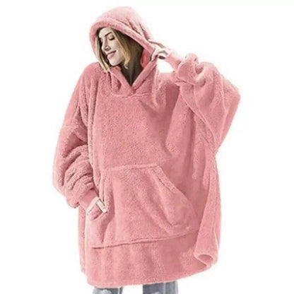 AS | Oversized fleecový svetr s kapucí