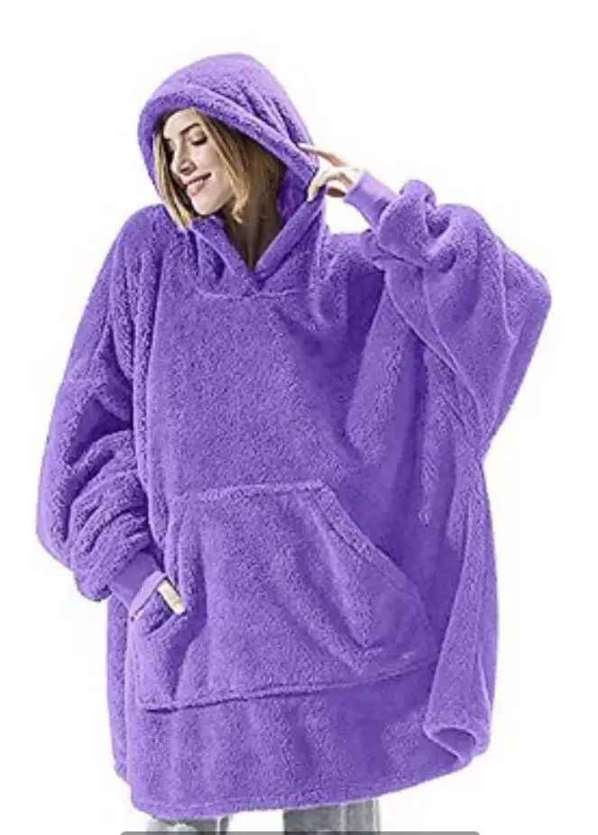 AS | Oversized fleecový svetr s kapucí