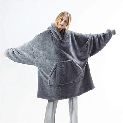 AS | Oversized fleecový svetr s kapucí