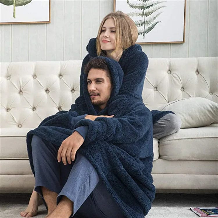 AS | Oversized fleecový svetr s kapucí
