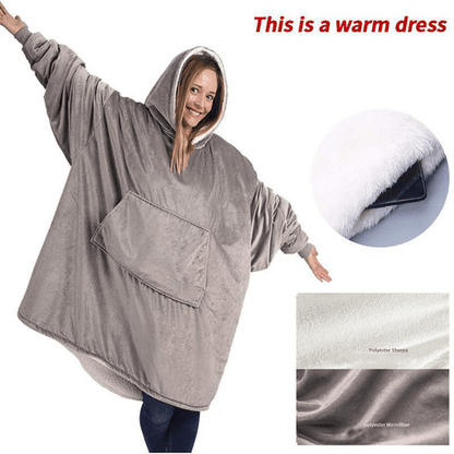AS | Oversized fleecový svetr s kapucí