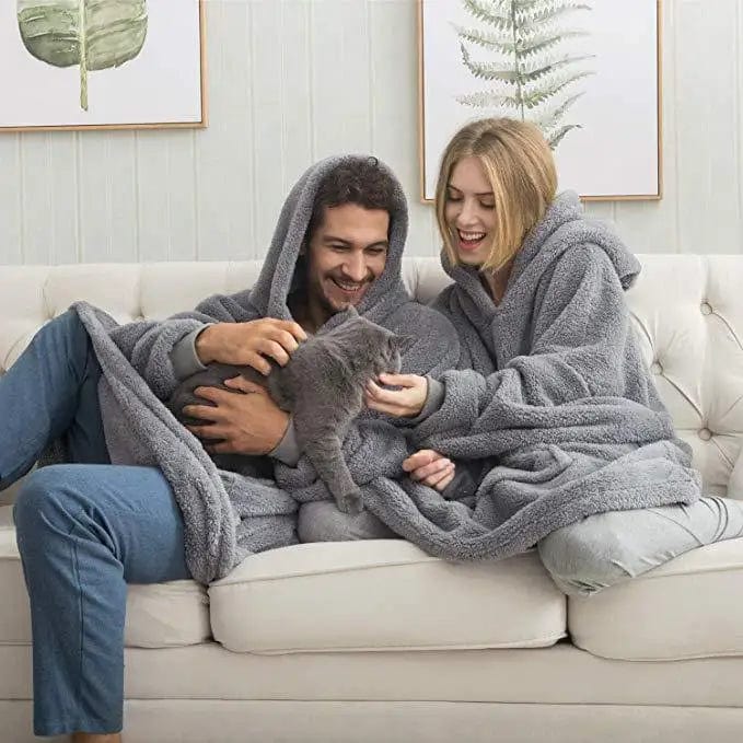 AS | Oversized fleecový svetr s kapucí