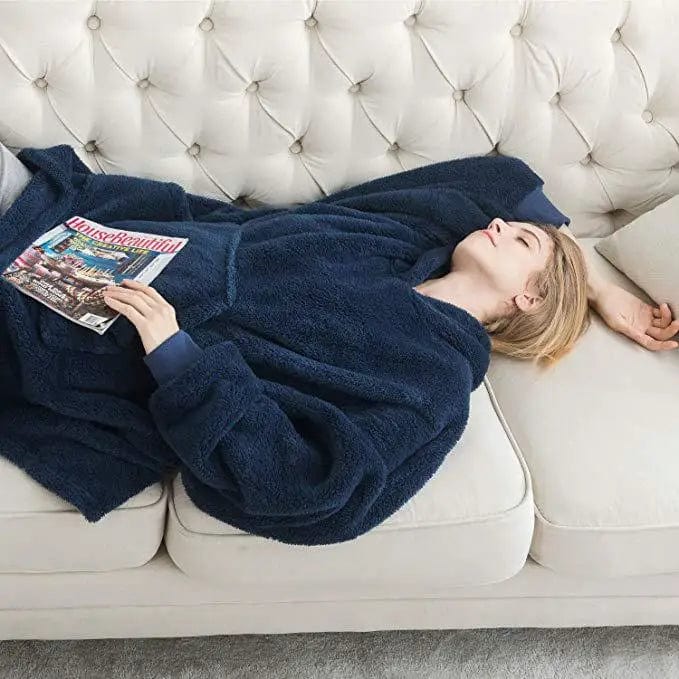 AS | Oversized fleecový svetr s kapucí