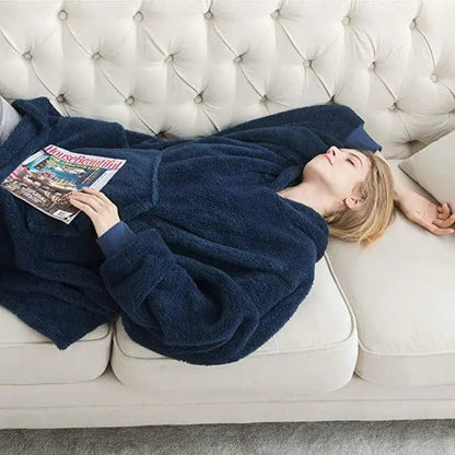 AS | Oversized fleecový svetr s kapucí