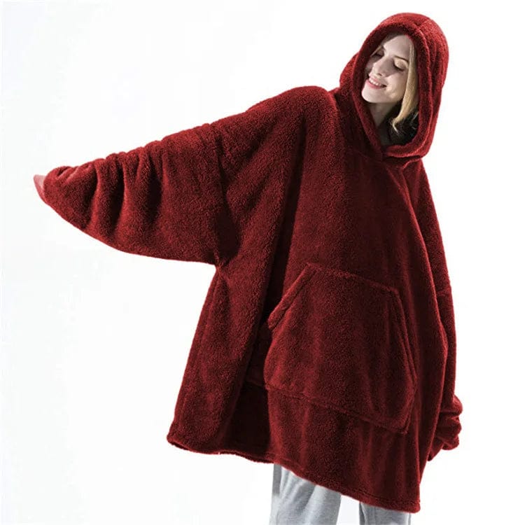 AS | Oversized fleecový svetr s kapucí