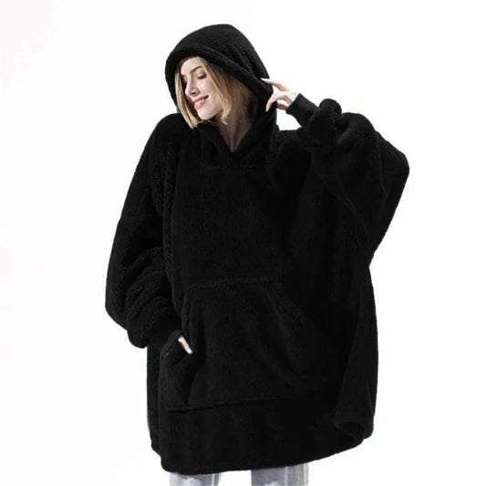 AS | Oversized fleecový svetr s kapucí