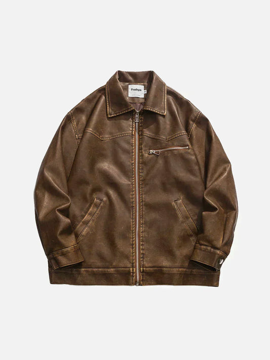 AS | Kožená bunda Deep Washed