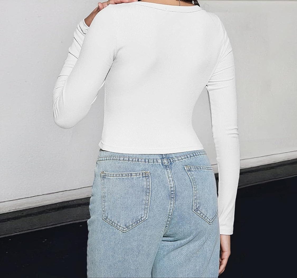 AS | Crop top s dlouhými rukávy a čtvercovým výstřihem 2024