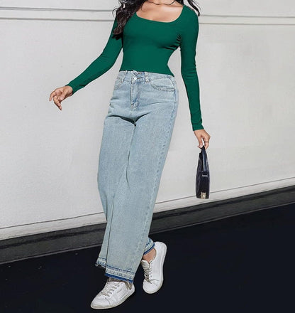 AS | Crop top s dlouhými rukávy a čtvercovým výstřihem 2024