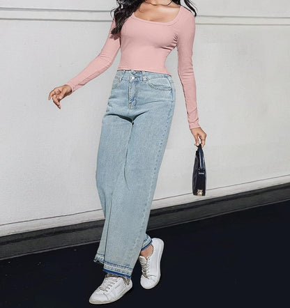 AS | Crop top s dlouhými rukávy a čtvercovým výstřihem 2024