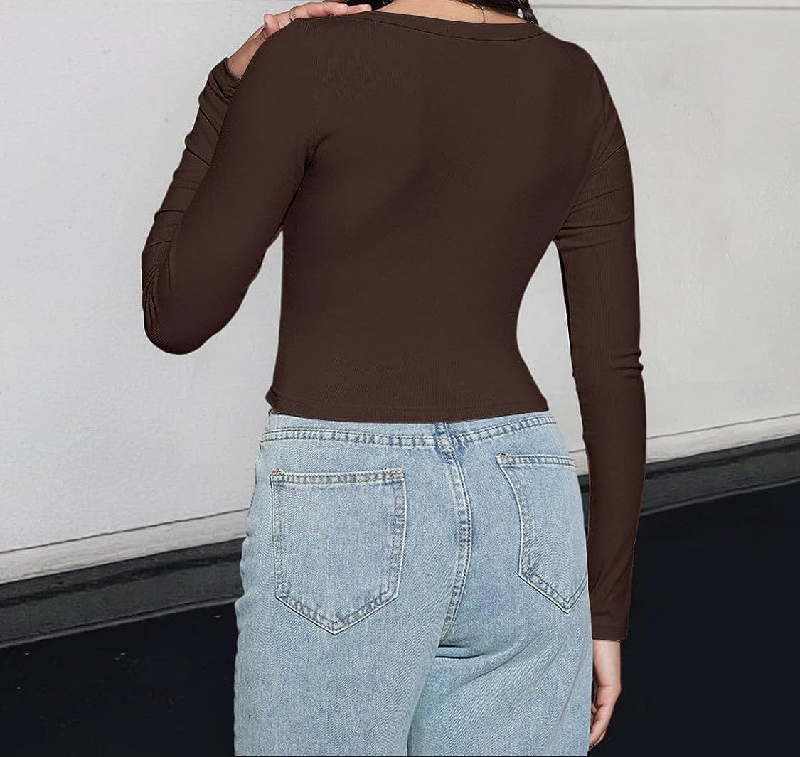 AS | Crop top s dlouhými rukávy a čtvercovým výstřihem 2024