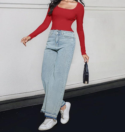 AS | Crop top s dlouhými rukávy a čtvercovým výstřihem 2024