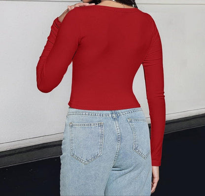 AS | Crop top s dlouhými rukávy a čtvercovým výstřihem 2024