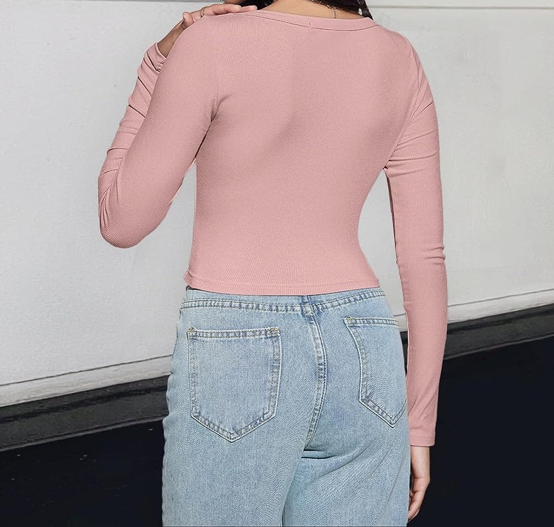 AS | Crop top s dlouhými rukávy a čtvercovým výstřihem 2024