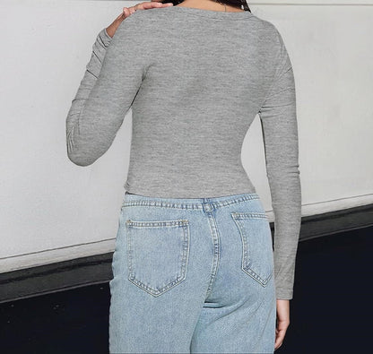 AS | Crop top s dlouhými rukávy a čtvercovým výstřihem 2024