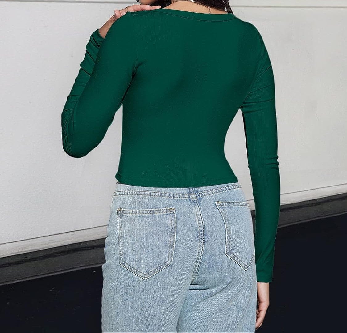 AS | Crop top s dlouhými rukávy a čtvercovým výstřihem 2024