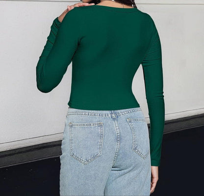 AS | Crop top s dlouhými rukávy a čtvercovým výstřihem 2024