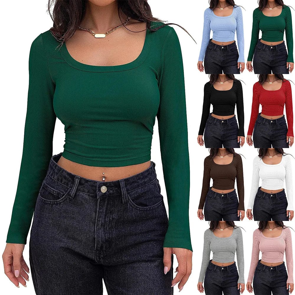 AS | Crop top s dlouhými rukávy a čtvercovým výstřihem 2024