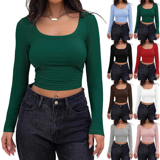 AS | Crop top s dlouhými rukávy a čtvercovým výstřihem 2024