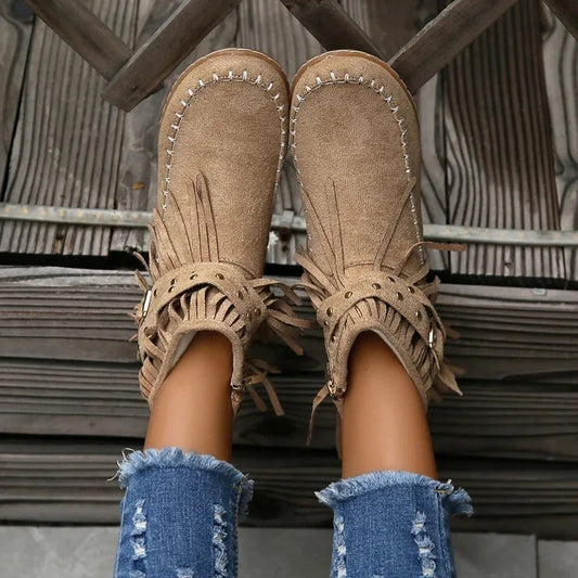 AS | Boho mokasíny s třásněmi