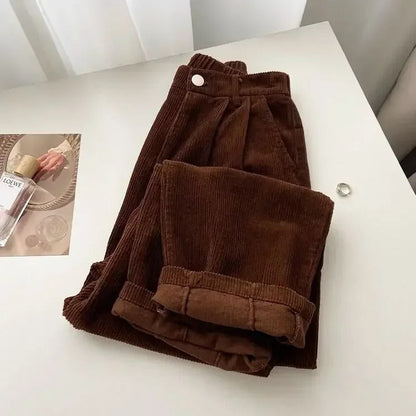 AS | Dámské manšestrové kalhoty s vysokým pasem Retro