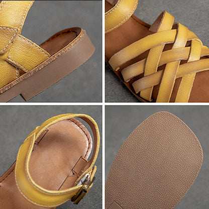 AS | Tkané kožené sandály