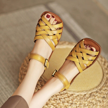 AS | Tkané kožené sandály