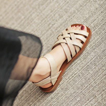 AS | Tkané kožené sandály