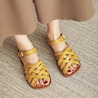 AS | Tkané kožené sandály