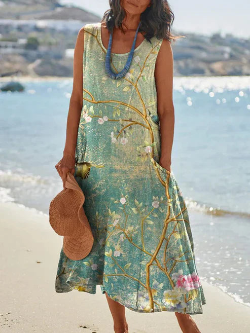 AS | Elegantní vintage šaty s kulatým výstřihem bez rukávů