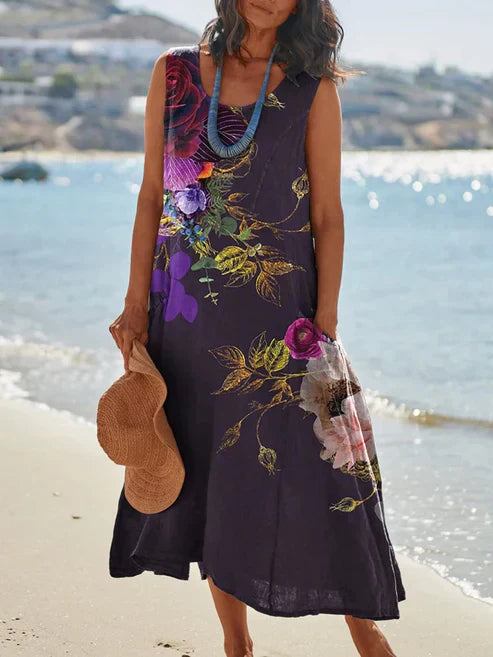 AS | Elegantní vintage šaty s kulatým výstřihem bez rukávů