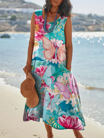 AS | Elegantní vintage šaty s kulatým výstřihem bez rukávů