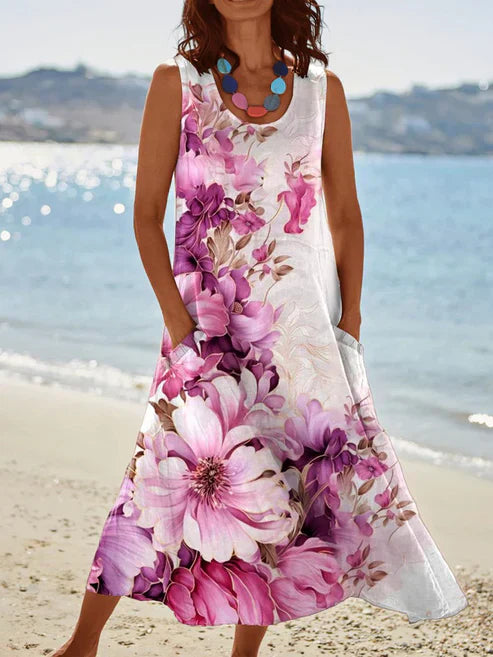 AS | Elegantní vintage šaty s kulatým výstřihem bez rukávů