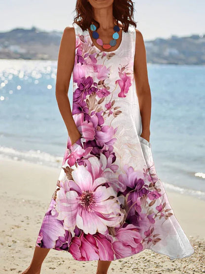 AS | Elegantní vintage šaty s kulatým výstřihem bez rukávů