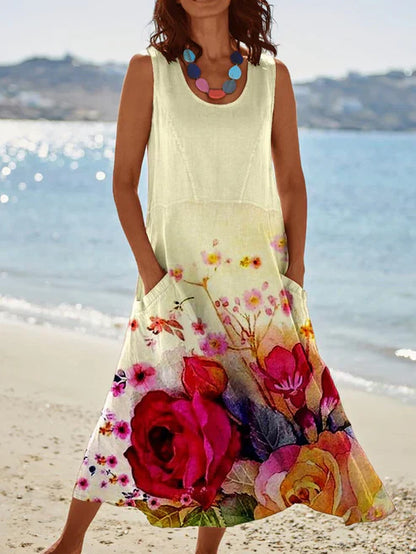 AS | Elegantní vintage šaty s kulatým výstřihem bez rukávů